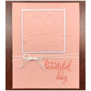 Handmade Peach Floral Beautiful Day Greeting Card